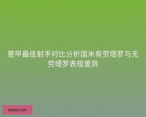 意甲最佳射手对比分析国米有劳塔罗与无劳塔罗表现差异